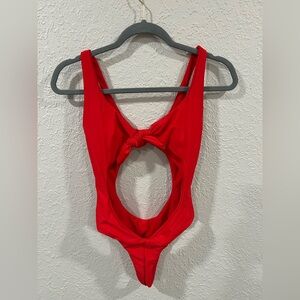 Red Cutout Swimsuit